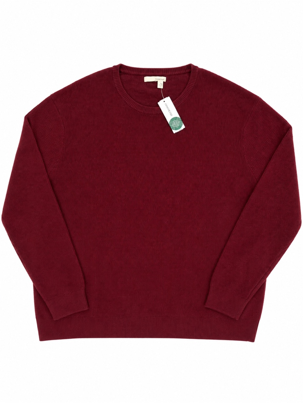 Hawker Rye Men's Crewneck Sweater in Burgundy - Classic Knit Pulloverf xxl